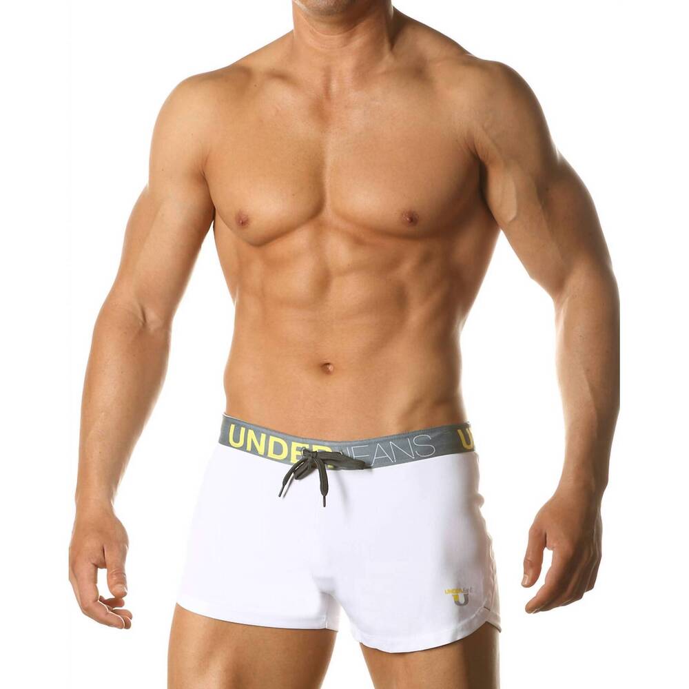 NEW JUNK UNDERJEANS sprint short swimwear trunk in white